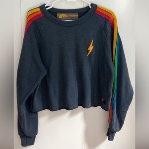 Aviator Nation Crop Crew Sweatshirt - L